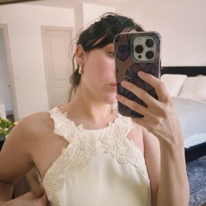 Jessica McClintock Cream Satin Top